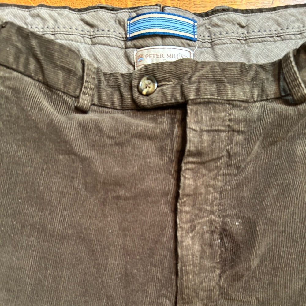 Peter Millar Dark Green Corduroy Pants, Size 42